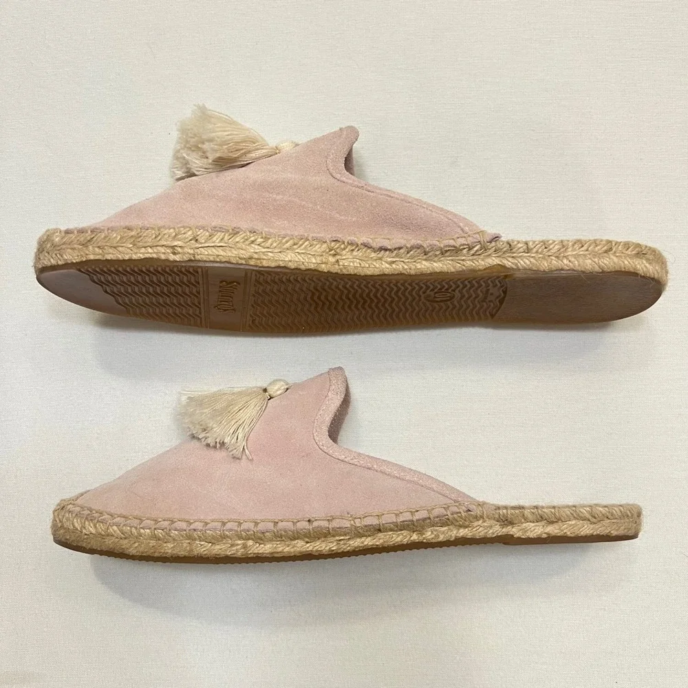 Soludos Blush Pink Boho Feminine Suede Venetian Tassel Mule Espadrille Size 10